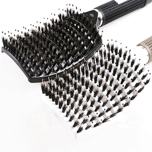 Ceramic Hair Straightener Brush Fast Straightening Electric Comb Flat Iron Lcd Display Digital Heating