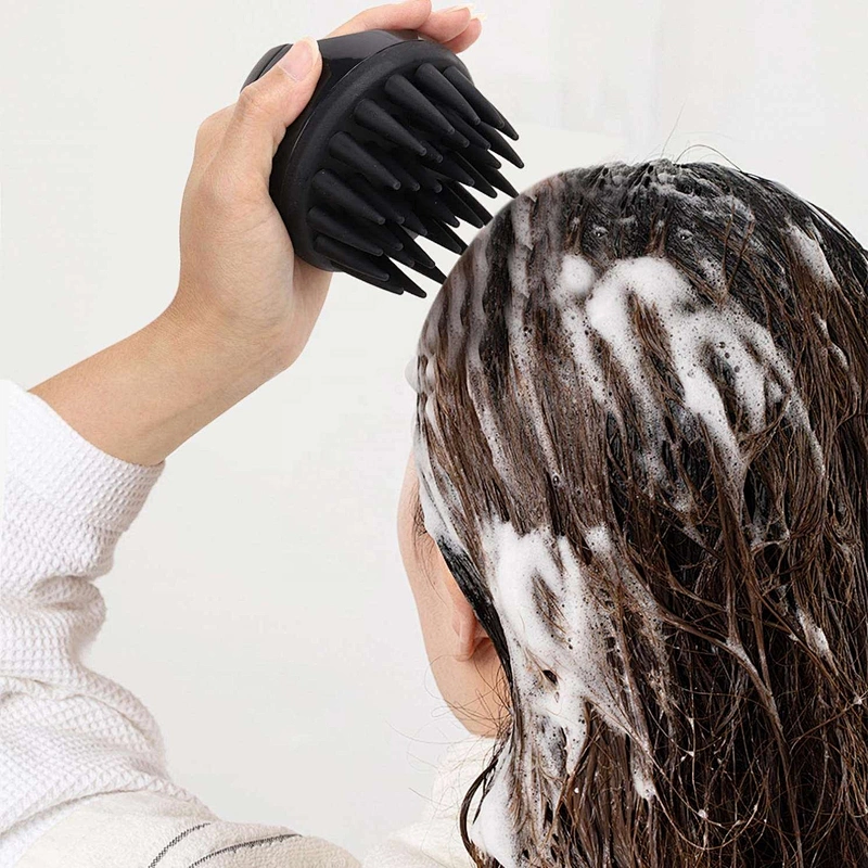 Silicone Head Scrubber Dandruff Brushsilicone Bristle Hair Scalp Massager Shampoo Brush