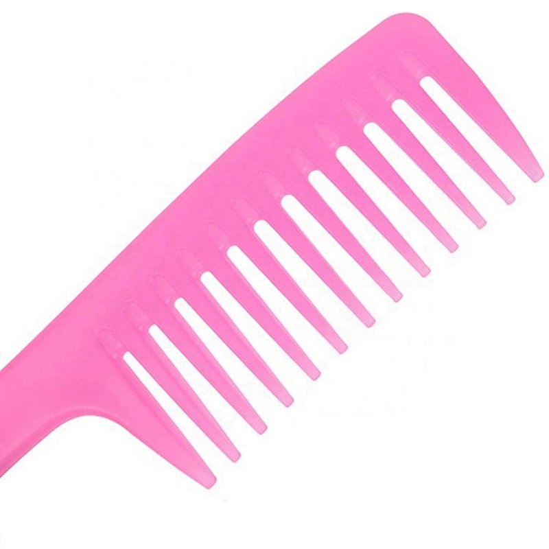 Professional plastic magic salon barber hair dye custom logo detangling comb wide tooth