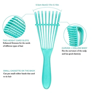 Amazon Ebay E-Commerce Wholesaler Soft Rubber Colorful Box Pack 8 Foot Detangling Hair Brush Logo,Green Denman Massage