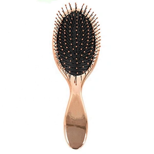 Hair brushes wholesale private label electroplate blue hairbrushes massage vent brush