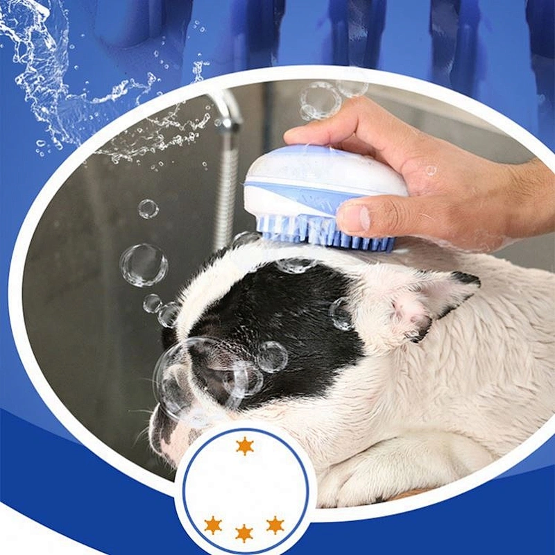 Portable Pet Bath Brush Squeezable Hair Comb Manual Massage Washing For Cat And Dog