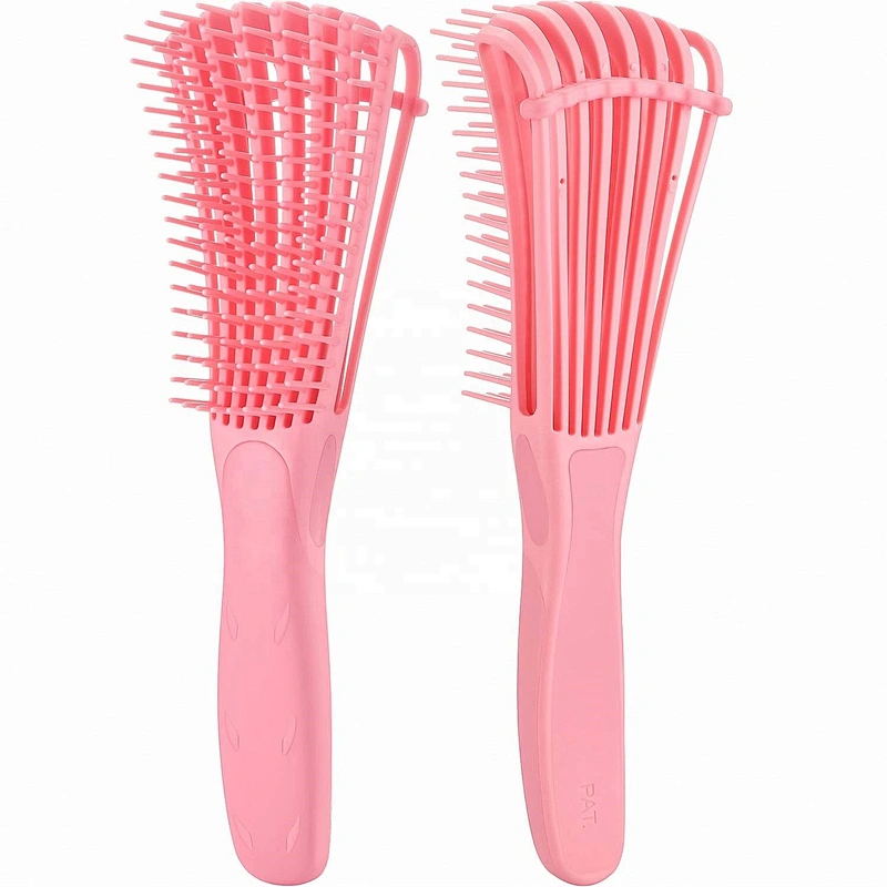 Wholesale Custom Logo Products Eight Rows Detangling Massage Detangle Hair Brush For Curly
