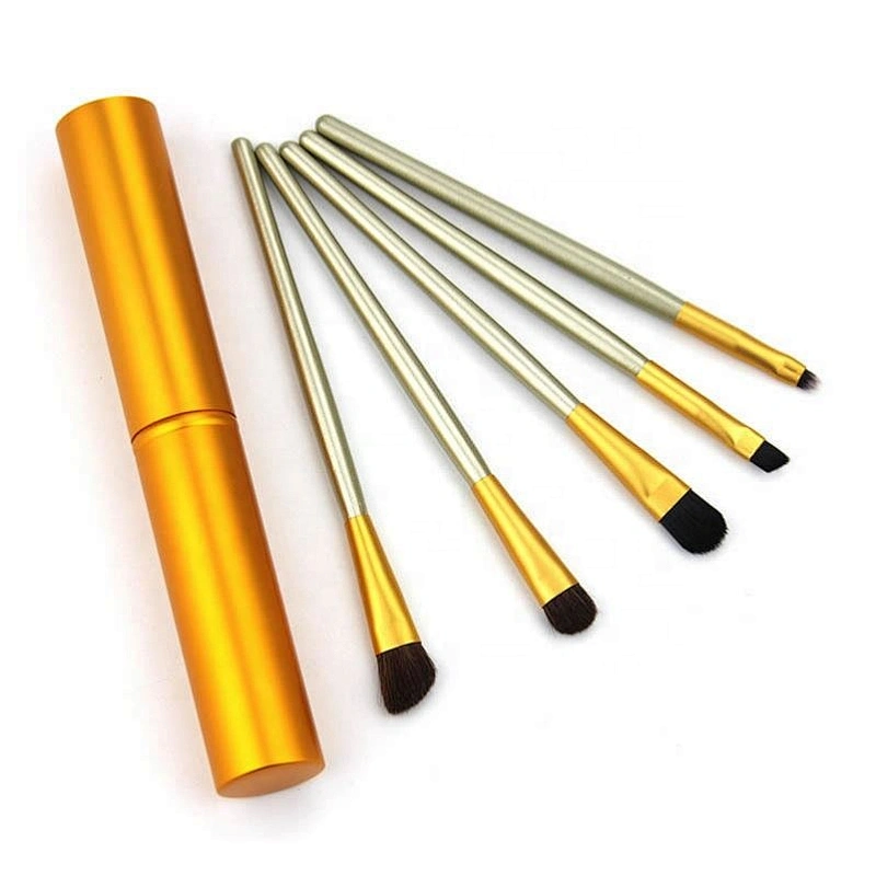 5Pcs Travel Portable Eyeshadow Eyeliner Eyebrow Brush Lip Make Up Brushes Mini Eye Makeup Set