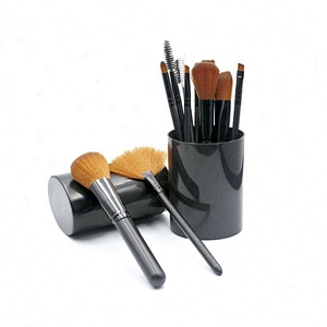 Private Label Have Oval Makeup Brush Set Barrel 12 Pcs Foundation Eye Shadow Lash Brow