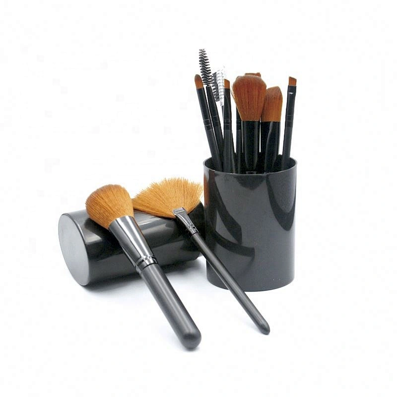 Private Label Have Oval Makeup Brush Set Barrel 12 Pcs Foundation Eye Shadow Lash Brow