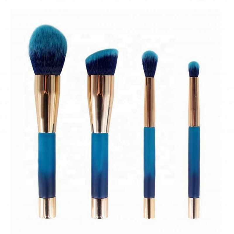 FYD 4 Pcs Gradient Blue Portable Premium Magnet Makeup Brush With Box