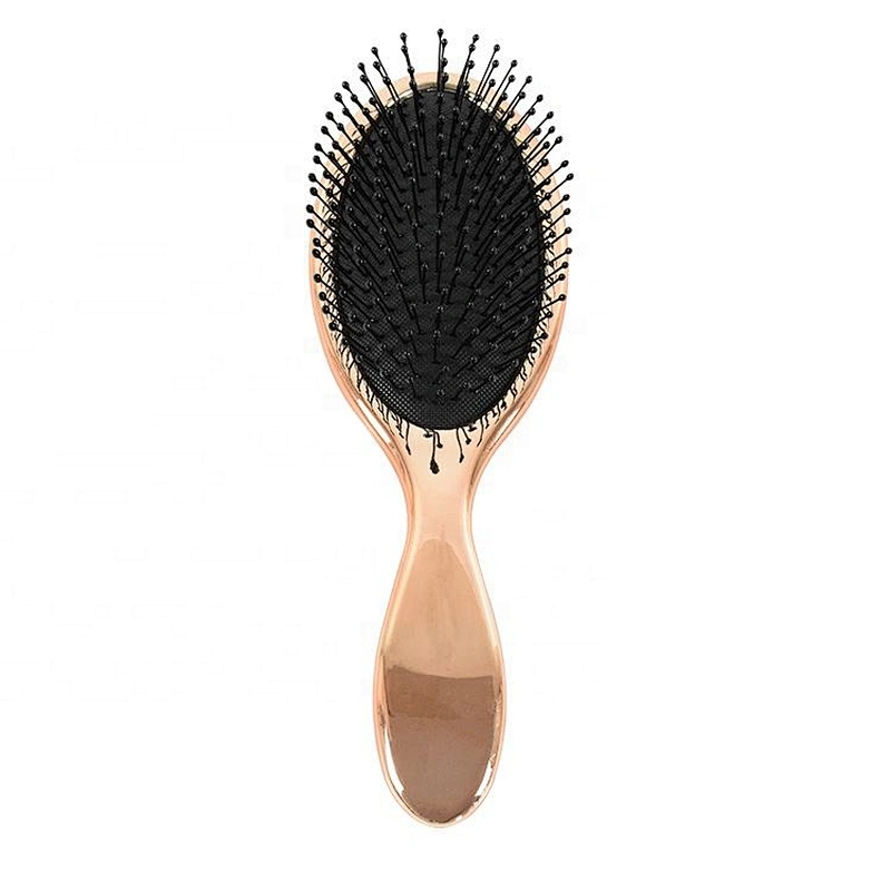 2020 Hot Sale Electroplate Rose Gold Surface Nylon Pins Massage Cushion WET Hair Brush