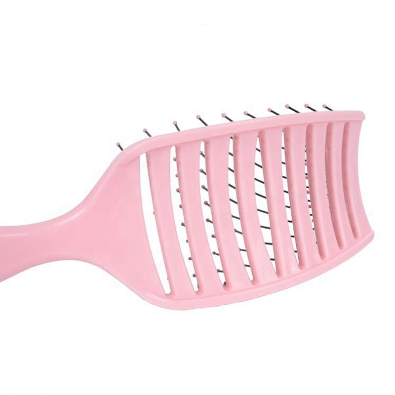 OEM inject body vent air fast drying hair massager brush popular pink customized wave brush