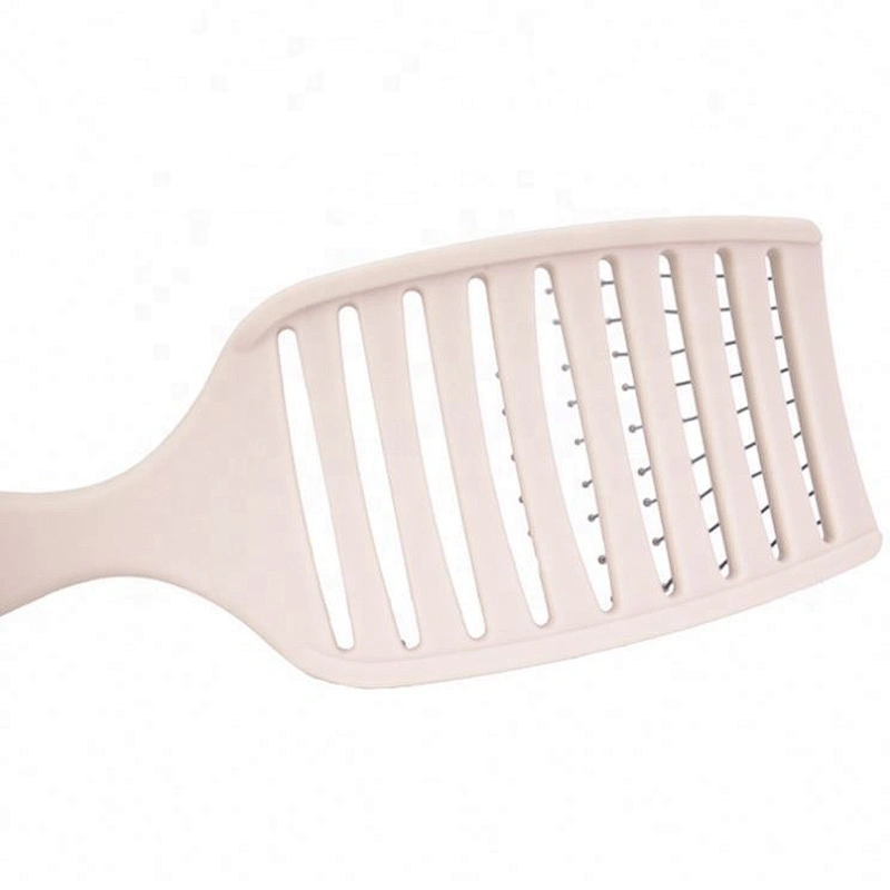 Soft touch quickly drying vented air curved brush big paddle massage nylon bristles custom wave brush