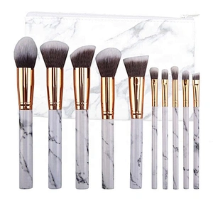 Hot Sale High Quality Marble Cosmetic Brushes 10Pcs Soft Makeup Brush Set