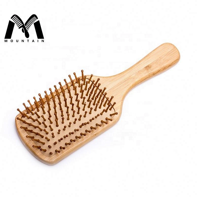 Factory Price Customized Long Handle Bamboo Detangling Massage Air Paddle Hair Brush