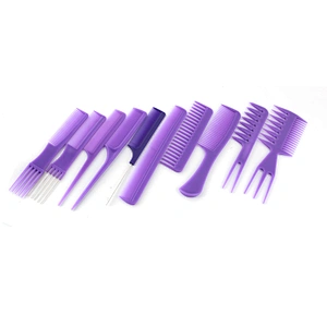 Xinlinda brand purple color personalized plastic hair travel  hairdressing hair coloring comb set