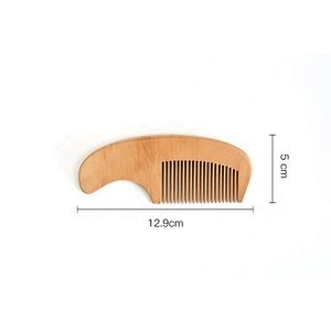 Child care eco friendly soft goat bristles natural wooden baby hair brush and comb set