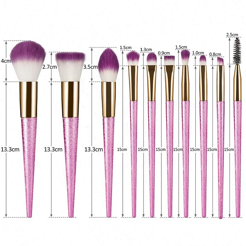 10Pcs Japanese Makeup Set Professional Make Up Brushes