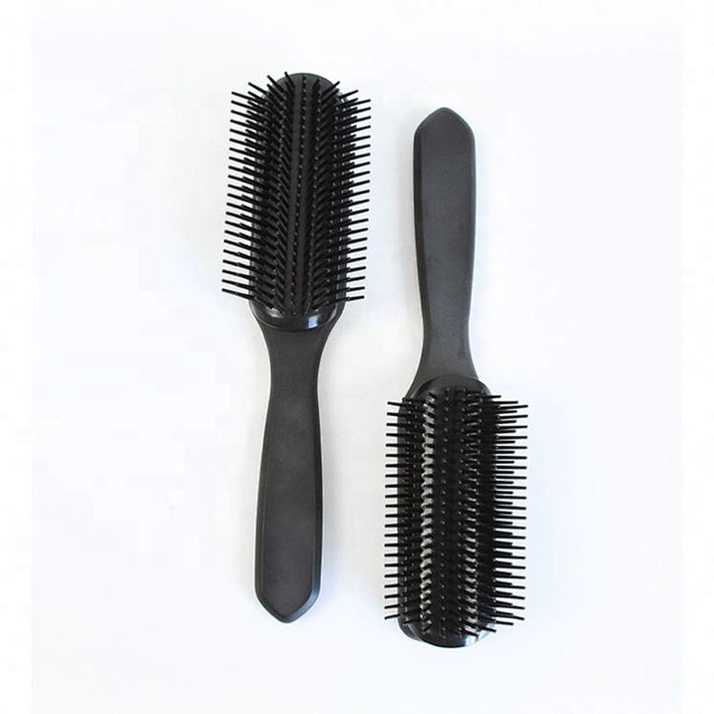 OEM Large Paddle 9 Row Cushion Hair Denman Styling Brush detangling hair brush set With Hard Nylon bristle