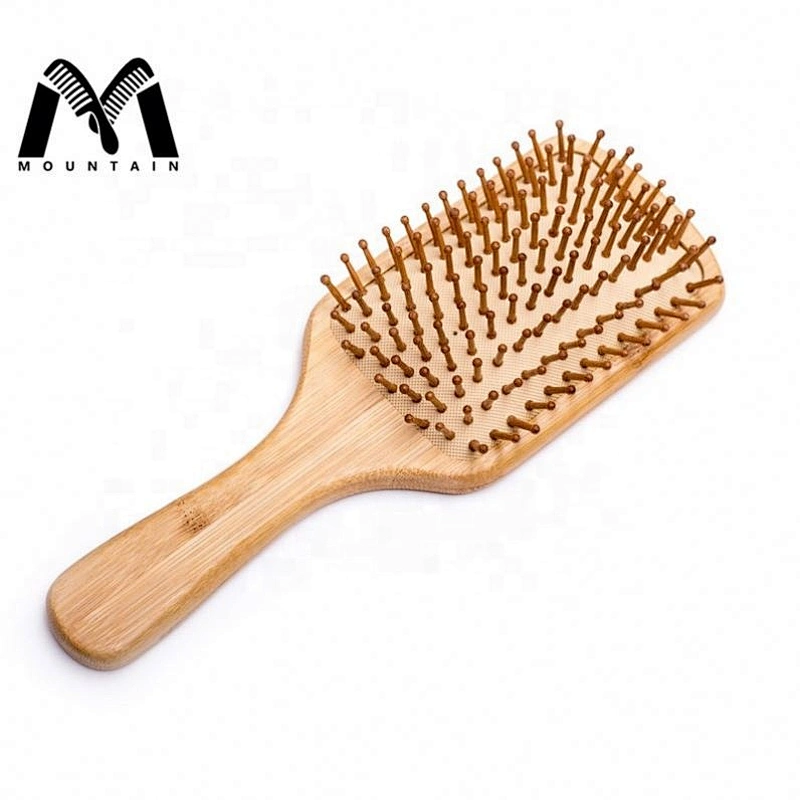 Factory Price Customized Long Handle Bamboo Detangling Massage Air Paddle Hair Brush