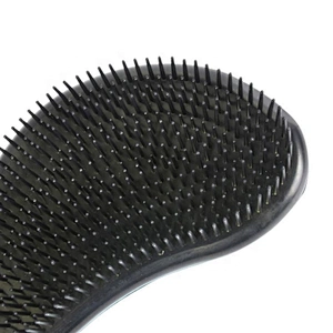Electroplating shiny gold black two colors change TPEE bristles detangler custom tangle detangling hair brush