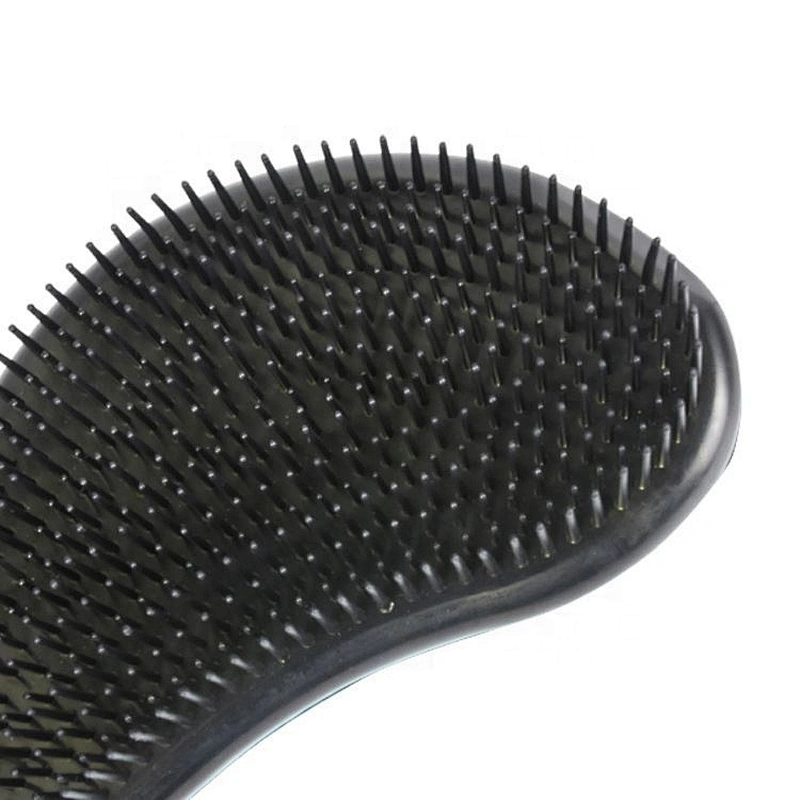 Electroplating shiny gold black two colors change TPEE bristles detangler custom tangle detangling hair brush