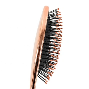 factory supply wholesale hair brushes electroplate golden hair brushes