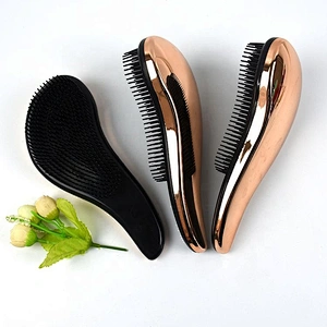 High quality women's plastic hair brush set rose gold detangling brushes At Good Price