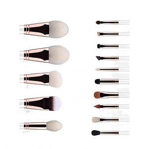 2019 Private Label High End 15 Pieces Professional Cosmetic Makeup Brushes Set With Pure Handcraft Custom Color