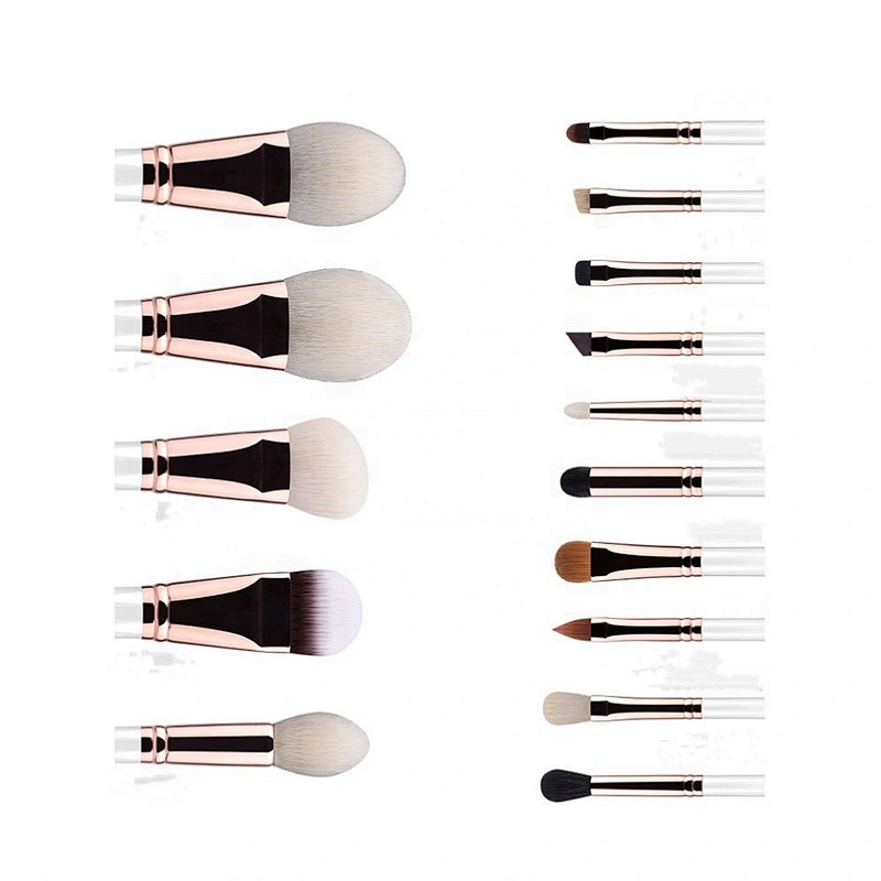 2019 Private Label High End 15 Pieces Professional Cosmetic Makeup Brushes Set With Pure Handcraft Custom Color