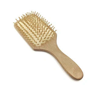 Customized 2018 Selling Nylon Pins Wood Bristle Moustache Handle Mini Baby And Comb Set Wooden Wholesale Hair Brush