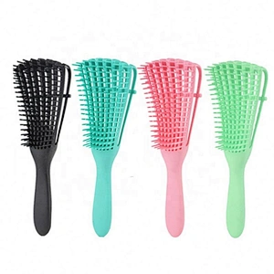 Professional Custom Logo Pink,  Curly Wet Afro Textured Detangling Brush For Natural Black Hair Or Long Thick/