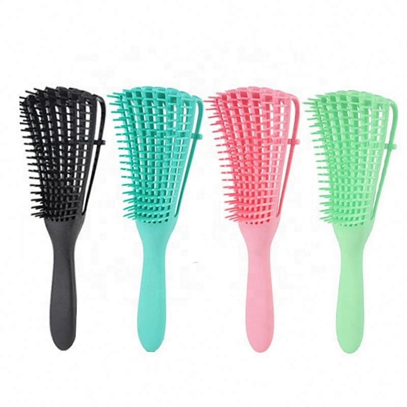 Professional Custom Logo Pink,  Curly Wet Afro Textured Detangling Brush For Natural Black Hair Or Long Thick/