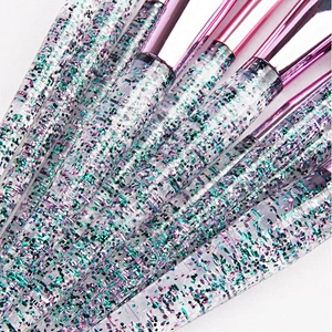 10 Pcs Crystal Colorful Makeup Brush Set Handle Powder Custom Logo Make Up