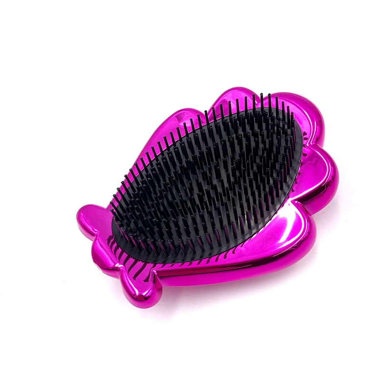 Xinlinda New Design Shell Shape Colorful Bling Plastic Detangling Hair Brush