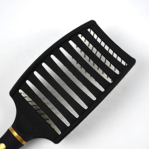 Customized Logo Scalp Massage Curved Vent Detangling Hairbrush Factory Wholesale Luxury Plastic Compact Nylon Waterproof Cushion