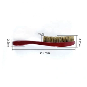 medium hard 100% boar bristle wave brush with long handle mens wood hair brush