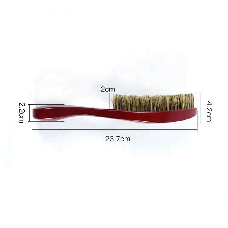 medium hard 100% boar bristle wave brush with long handle mens wood hair brush