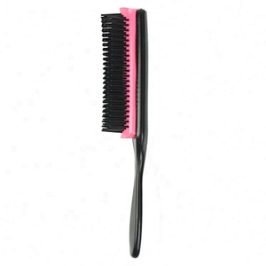 Customized Fashion 9 Row Plastic Nylon Pins Denman Paddle Styling Hair Brush Curly With Logo