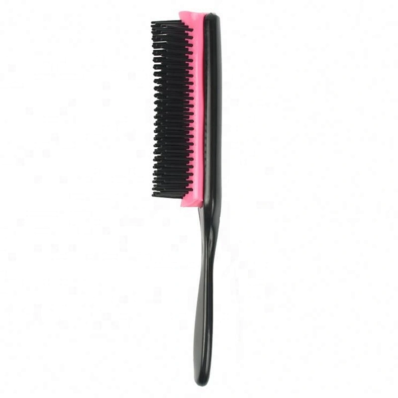 Customized Fashion 9 Row Plastic Nylon Pins Denman Paddle Styling Hair Brush Curly With Logo