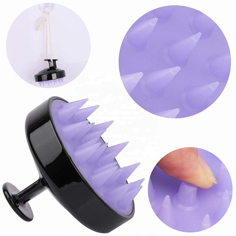 Scalp Massager Shampoo Brush Hair For Growth Silicone Massage Head Scrubber Oil Care Plastic Shower Handheld Manual