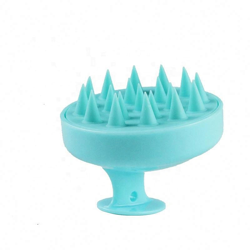 Private Logo Hair Shampoo Brush Head Scalp Massager Scrubber, Solid Silicone, Brushes Wet And Dry