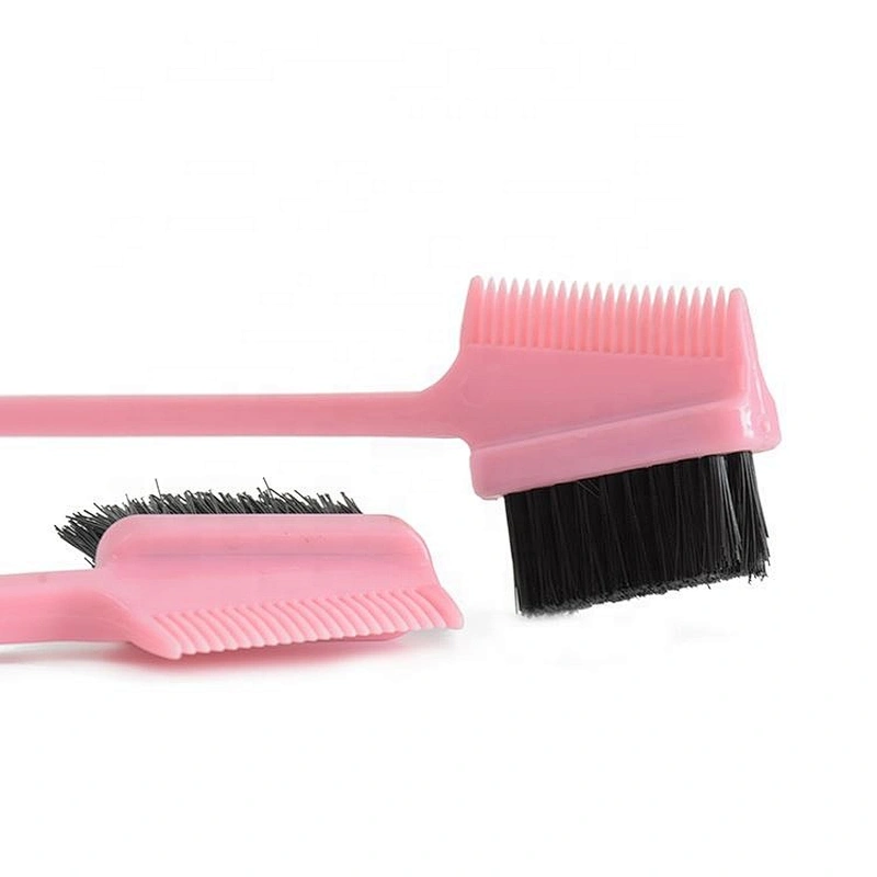 Black personalized custom edge control popular mini pocket women edge brush and comb double