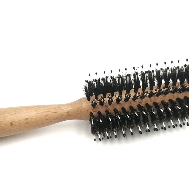 wholesale custom logo wooden 100% boar bristle hard wave crown hair brush curved for mens