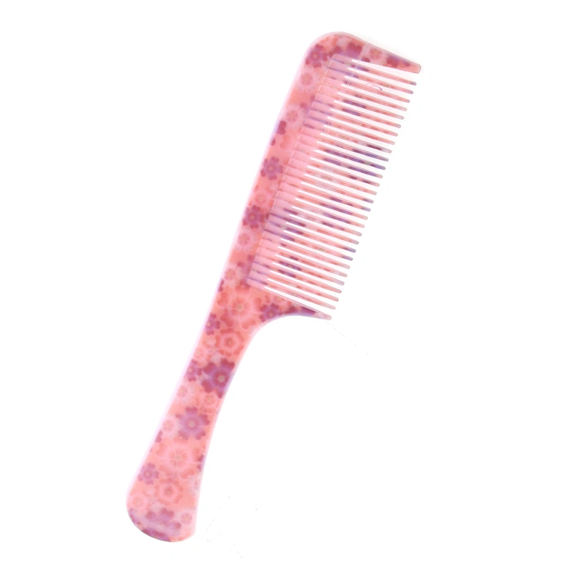 Xinlinda brand custom printed flower pink plastic unbreakable comb make your own hair comb