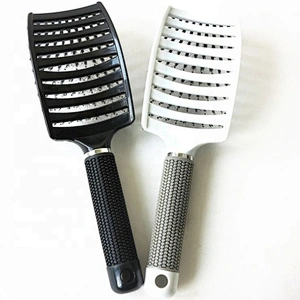 Ceramic Hair Straightener Brush Fast Straightening Electric Comb Flat Iron Lcd Display Digital Heating