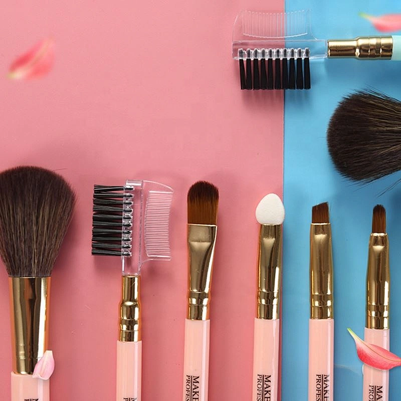 Custom Logo 6Pcs/Set Make Up Cosmetic Tools Facial Foundation Makeup Brushes Set With Plastic Box