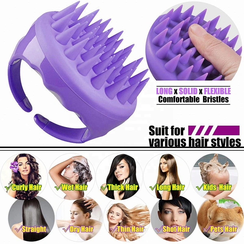 Silicone Head Scrubber Dandruff Brushsilicone Bristle Hair Scalp Massager Shampoo Brush