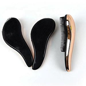 European market popular oem customised electroplating rose gold hair detangling brush