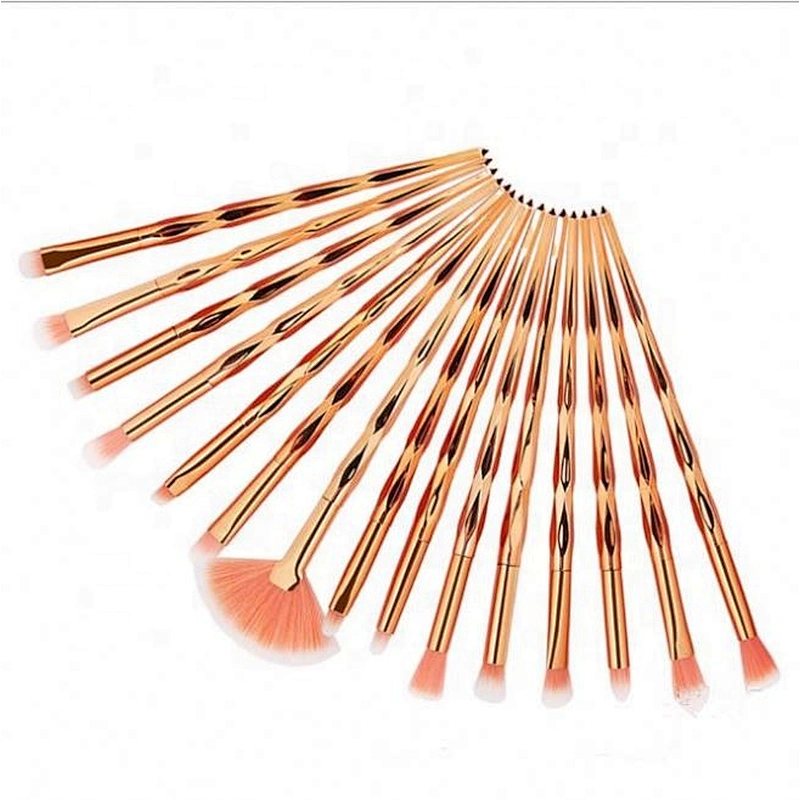 He13145a Manufacturers Direct Sale 15 Diamond Handle Eye Makeup Brush Set Tools