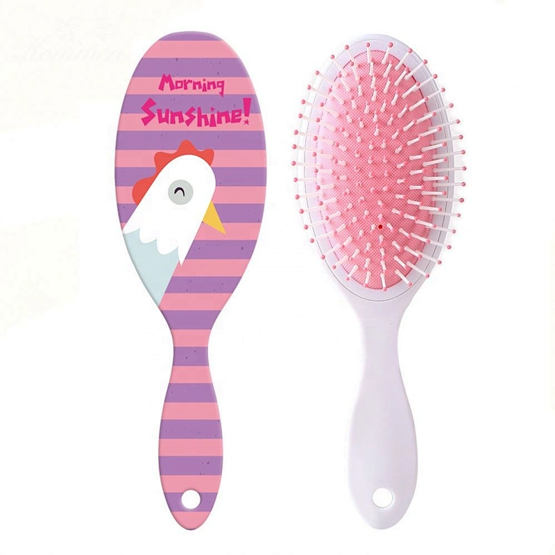 Wholesale Private Label Plastic Handle Nylon Brush Air Cushion Custom Swan Pattern Massage Hair