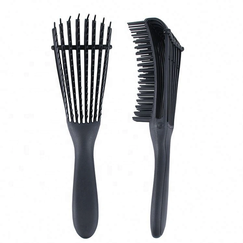 New fashion design rat tail straight wet to dry vent curved nylon bristles cleaner 8 lines air flexible brush