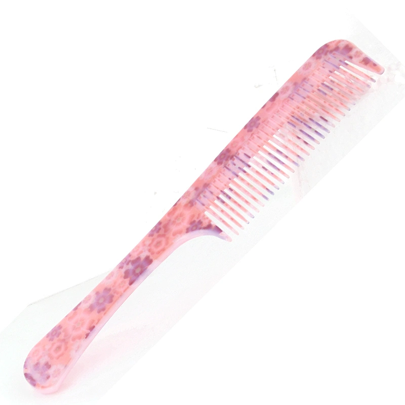 Xinlinda brand custom printed flower pink plastic unbreakable comb make your own hair comb